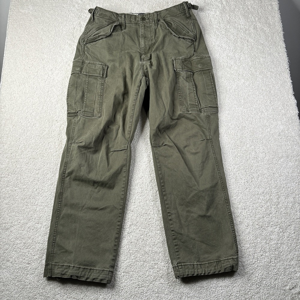Y2K Gap Relaxed Army Cargo Pants Men's 30x30 Paratrooper Green Distressed